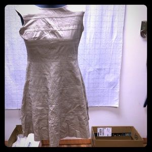 Tan New Generation sleeveless fit and flare dress